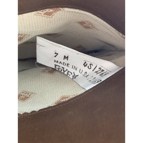 Frye 22169 Size 7 M Authentic Brown Leather Low Heel Mid Calf Boots - Picture 11 of 12